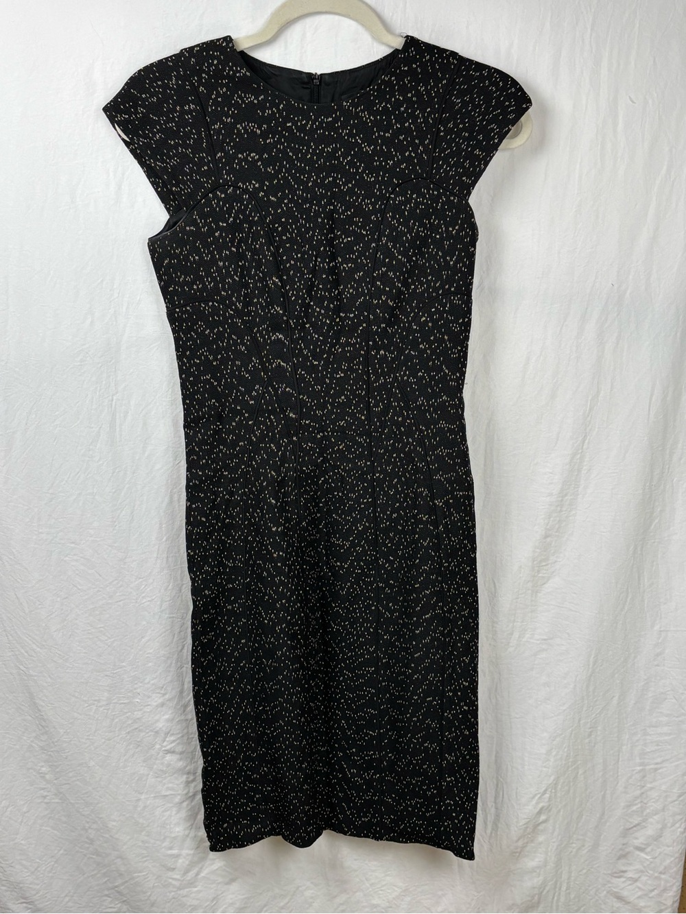 Boss Hugo Boss Darling women’s 0 Cap-Sleeve Midi Dress with Ivory Dot Pattern